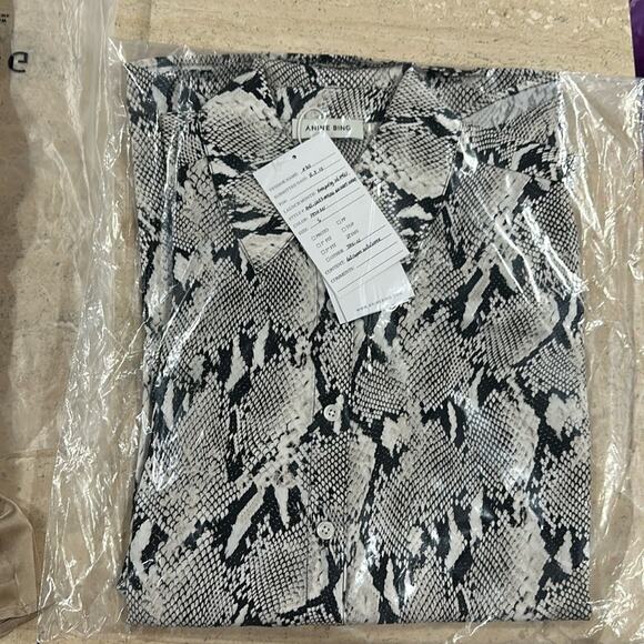 Anine Bing Bridget Shirt NWT in Python Size S MSRP $350 - Picture 4 of 6